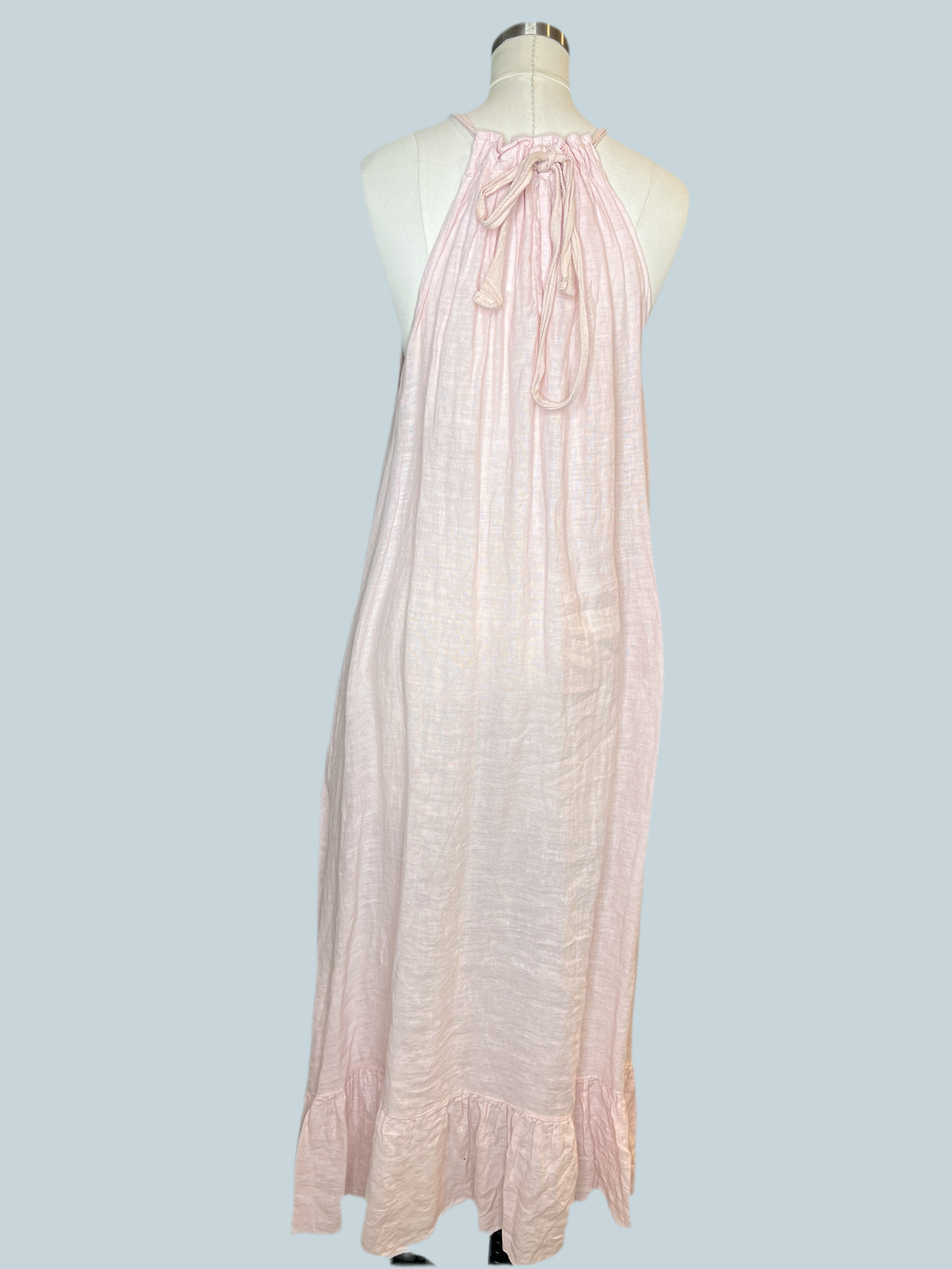 Soft Pink 100% Linen Dress