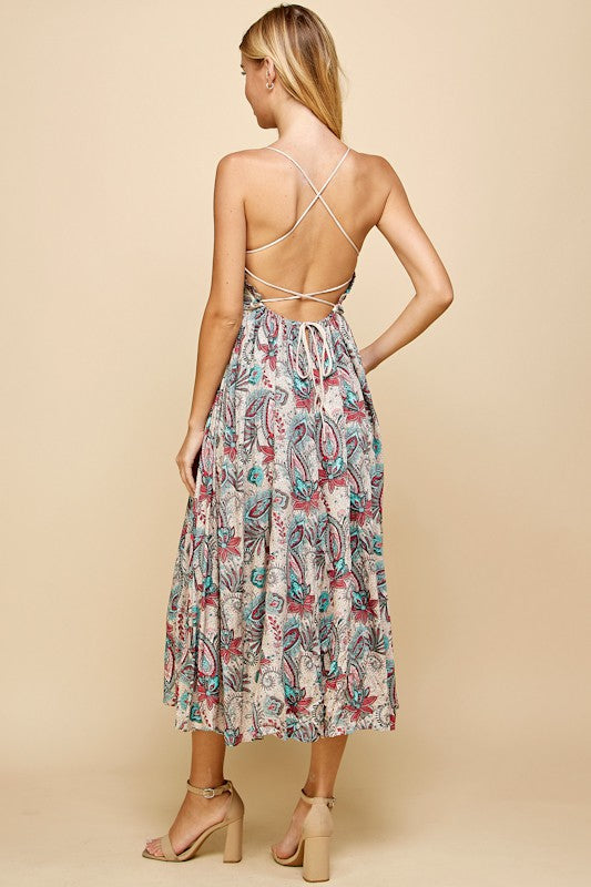 Island Taupe Jade Bared Back Dress