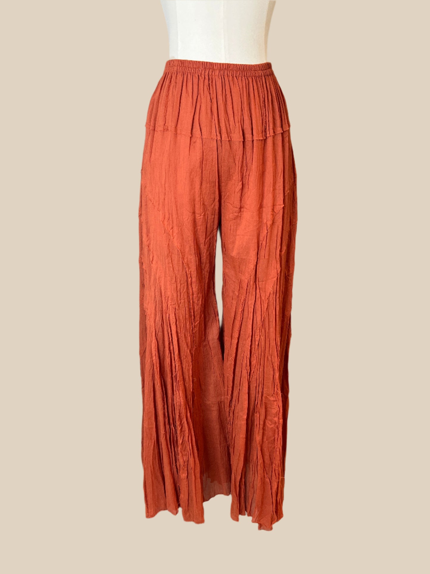 Beach Red Cotton Pants