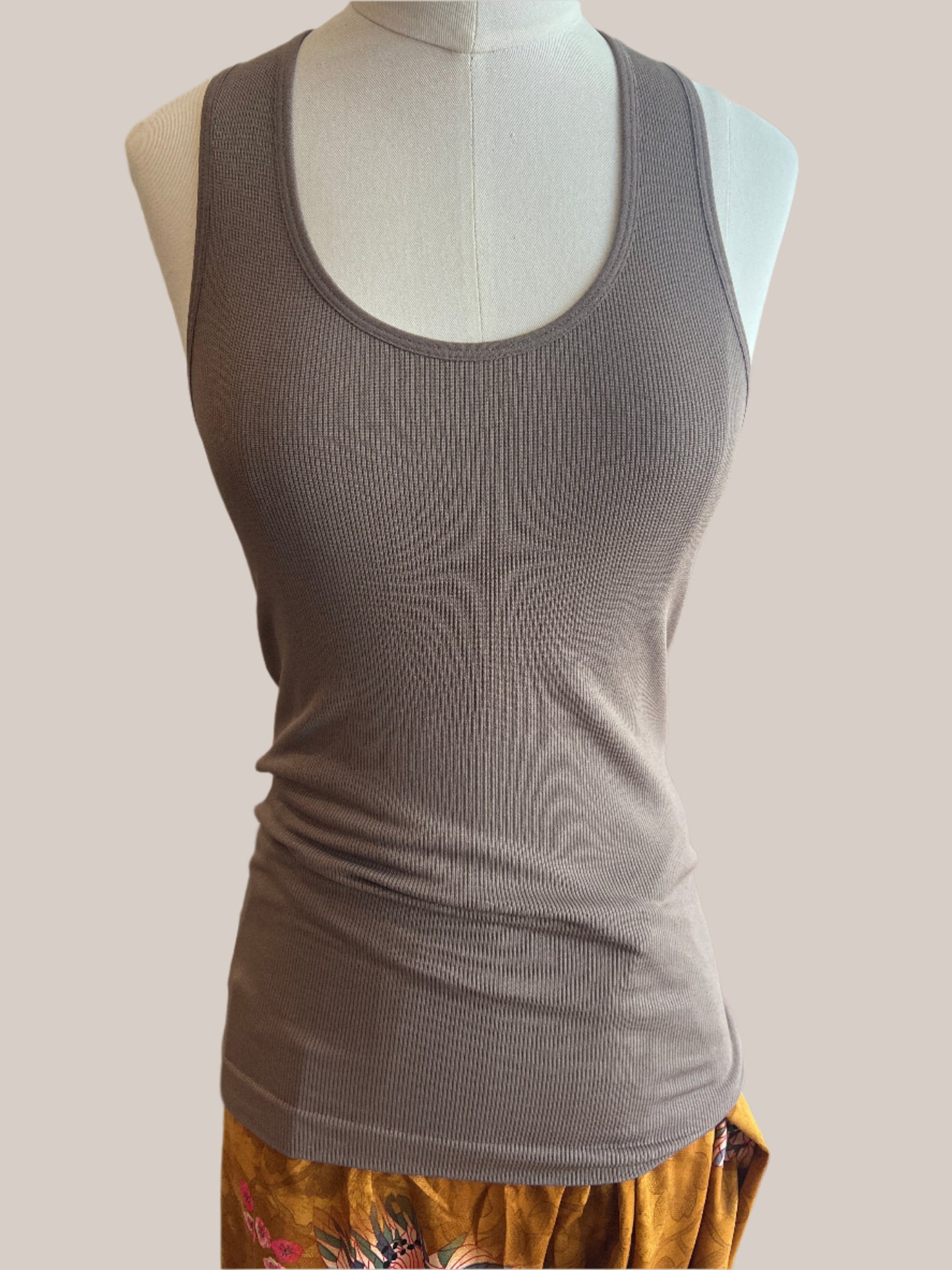 Bet On Me Mocha MicroRibbed Tank Top
