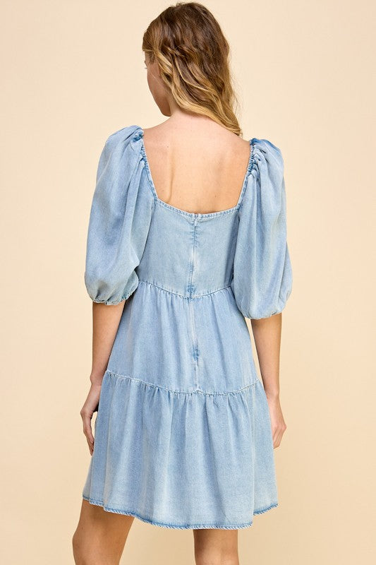 Denim Tiered Dress