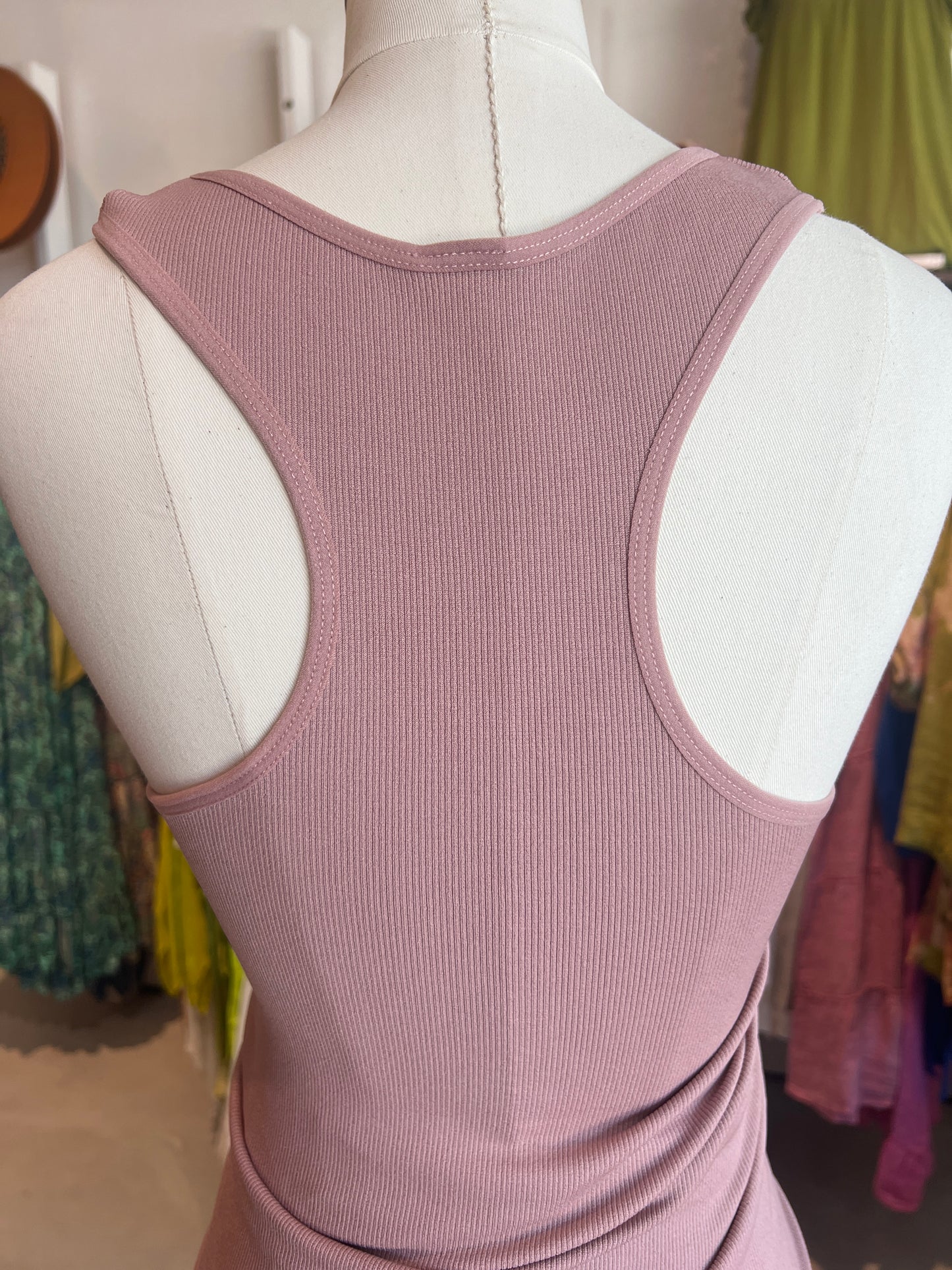 Bet On Me Mauve MicroRibbed Tank Top