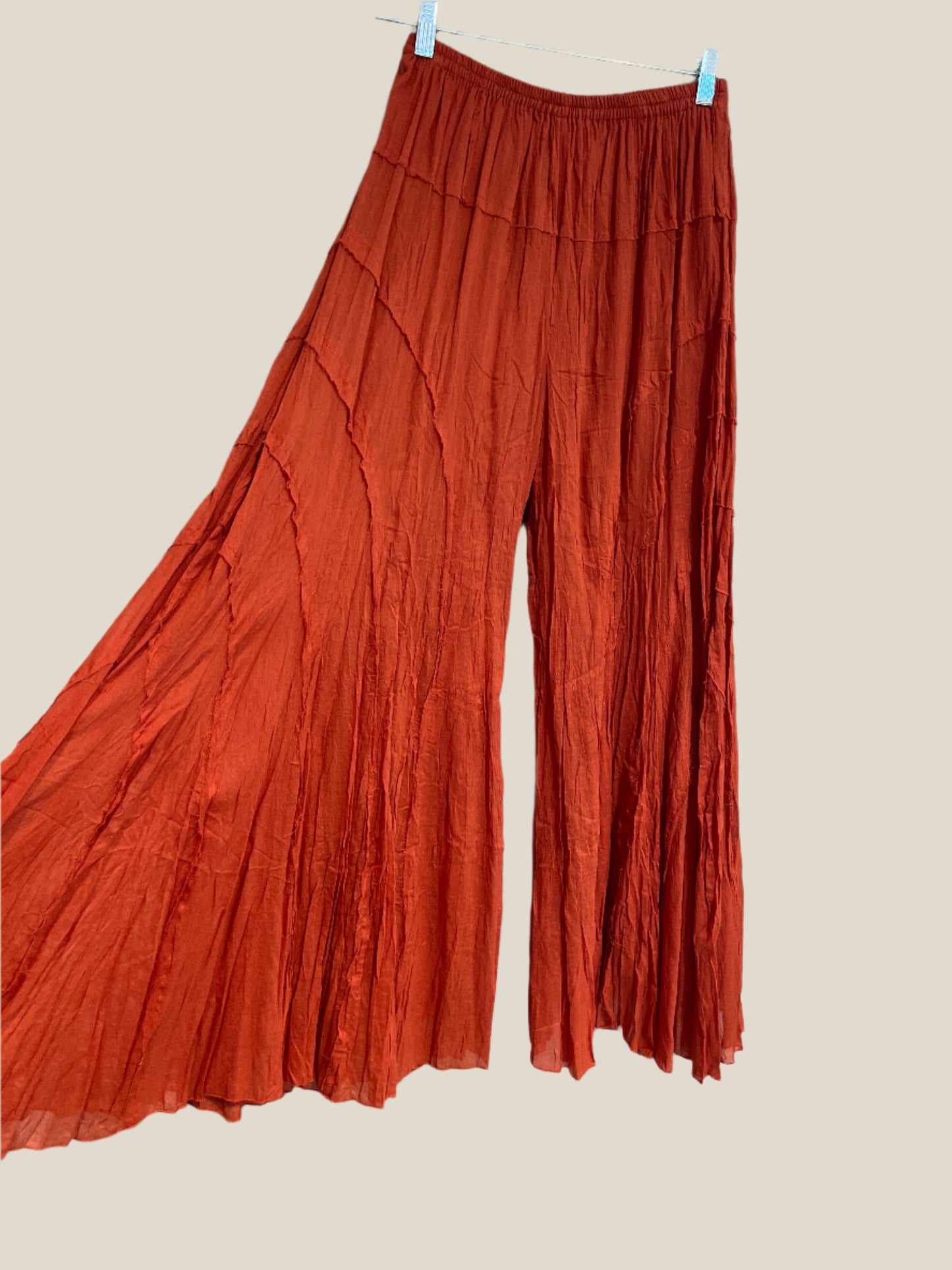 Beach Red Cotton Pants
