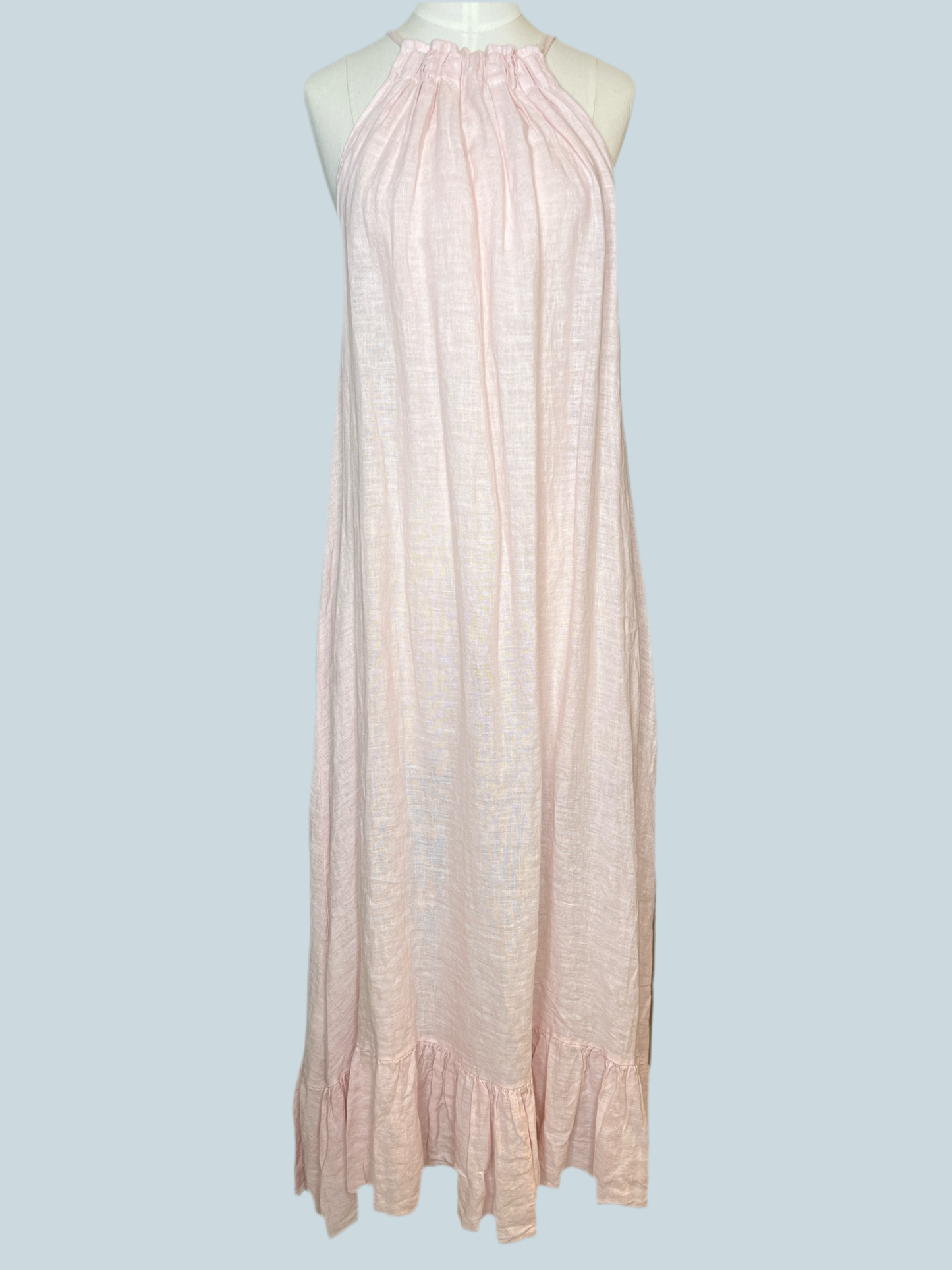 Soft Pink 100% Linen Dress