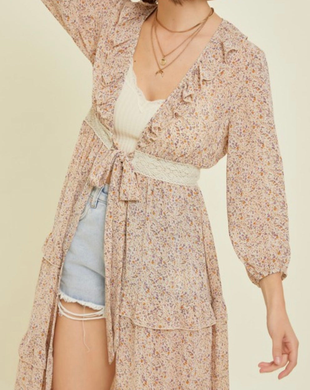 Its A Vibe Cream Floral Kimono