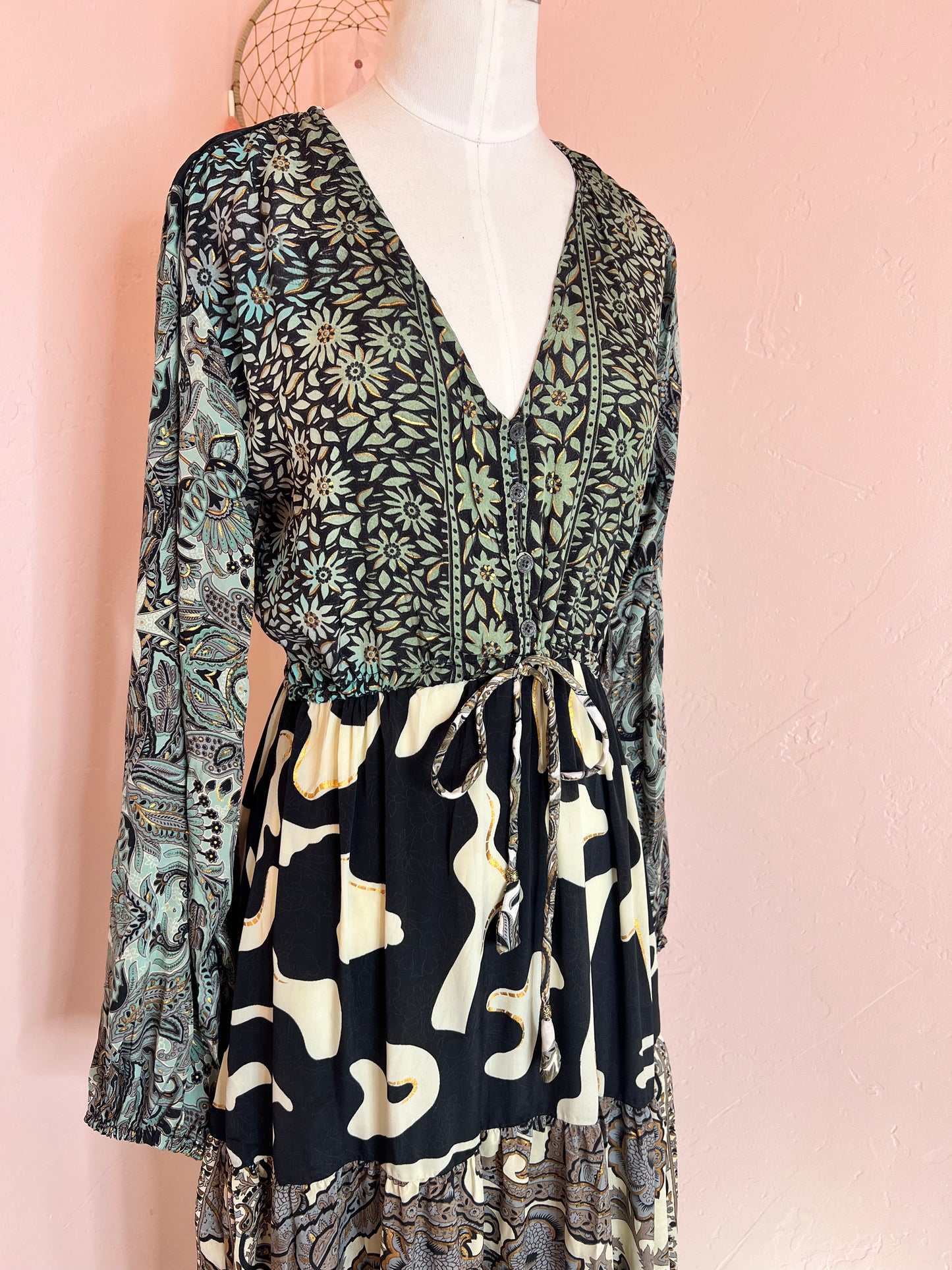 Amanda Patchwork Long Dress