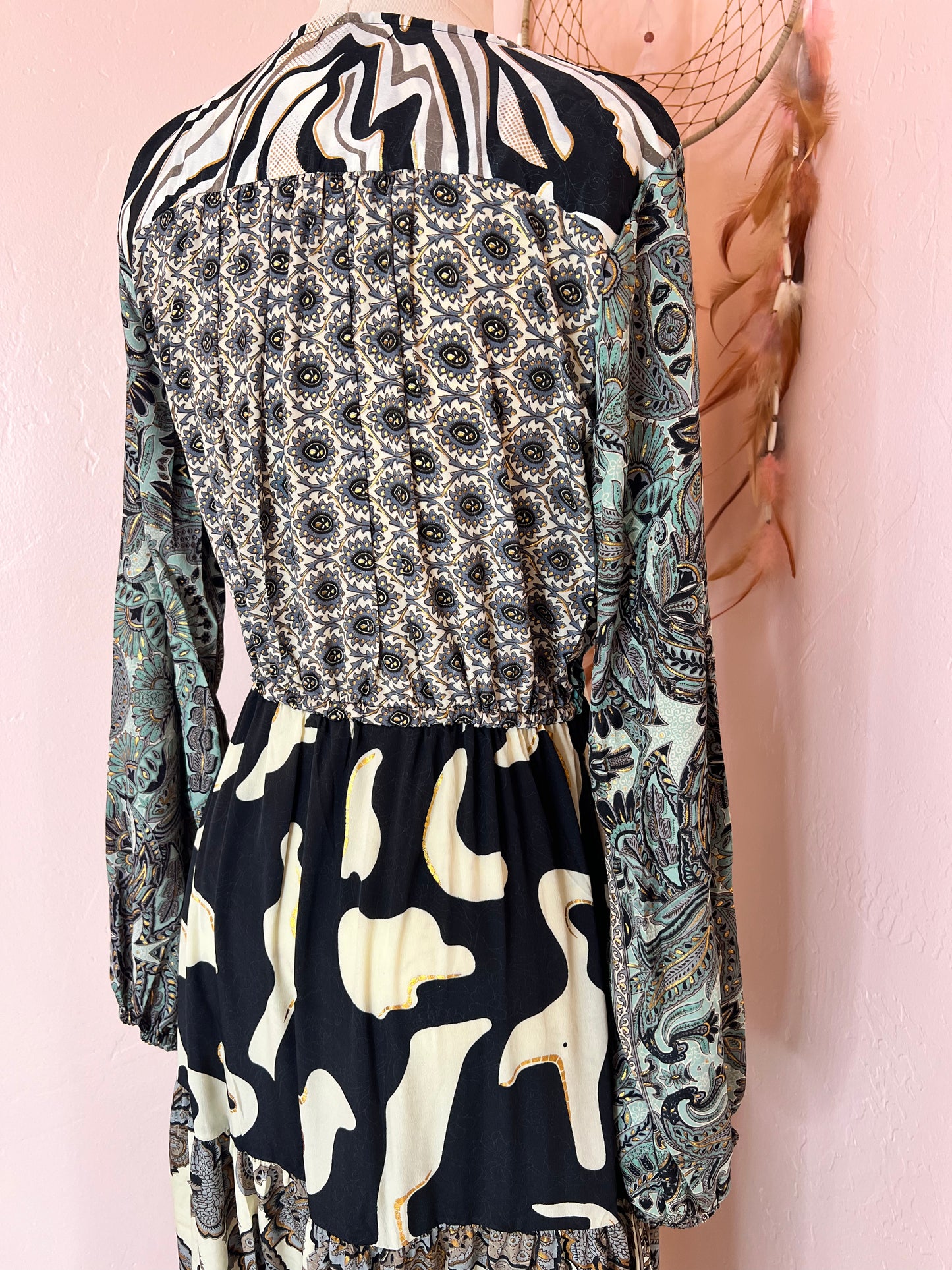 Amanda Patchwork Long Dress