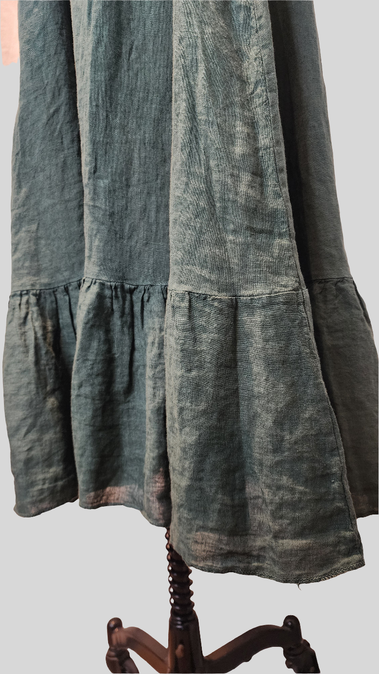Forest Green Linen Dress