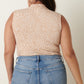 Wild Mock Neck Taupe Top (Curvy