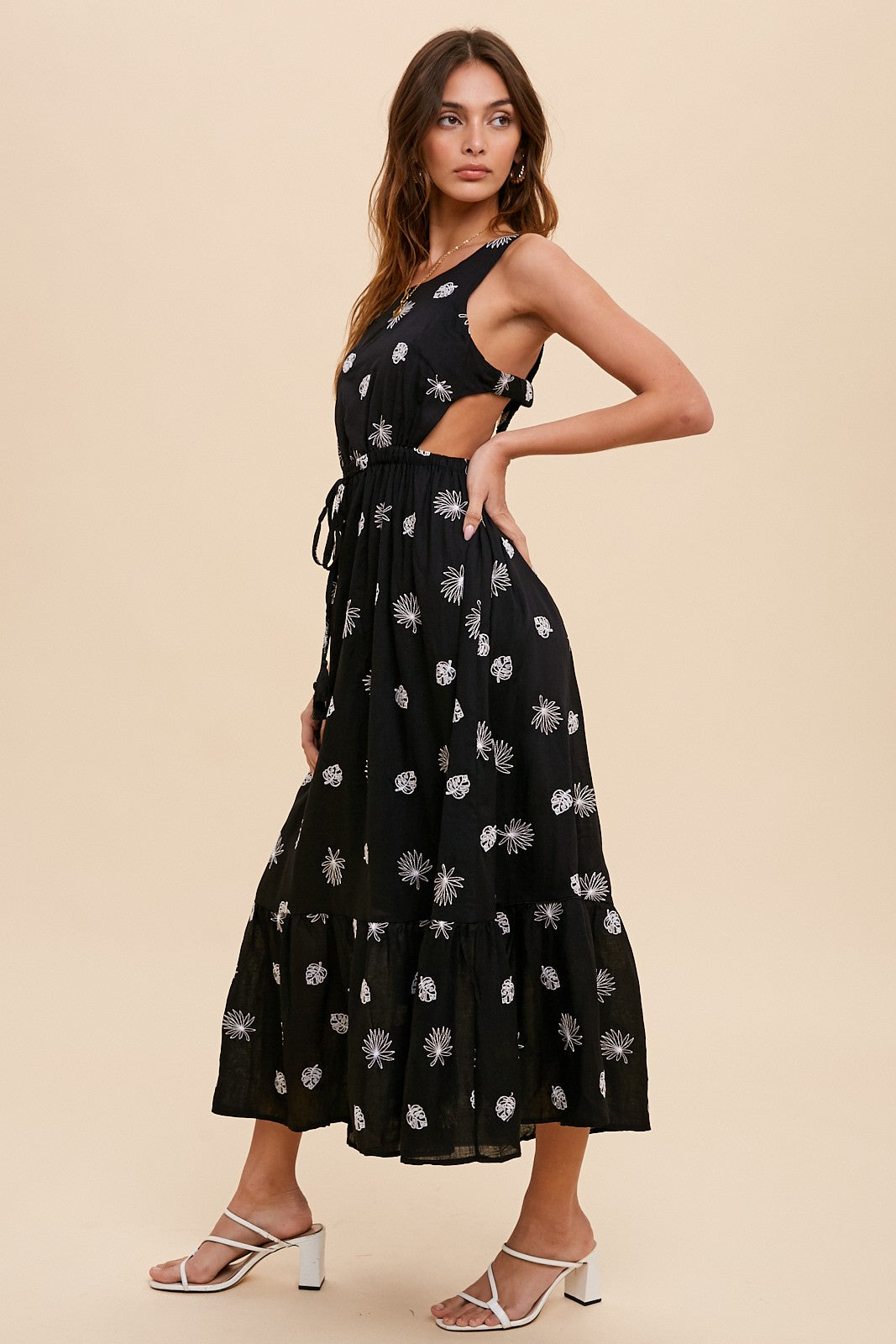 Malibu B/W Embroidered Dress