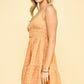 Sunset Orange Textured Cami Dress