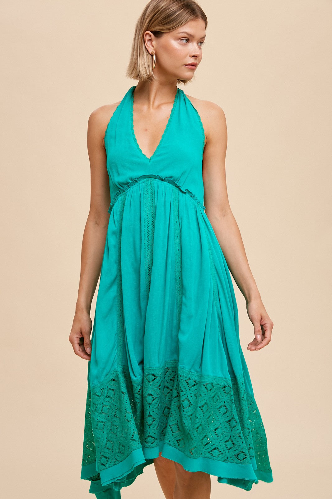 Jade Green Halter Dress