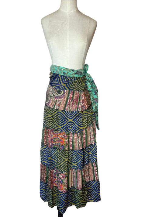 Patchwork Wrap Skirt