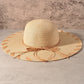 Woven Raffia Edge Detail Hat