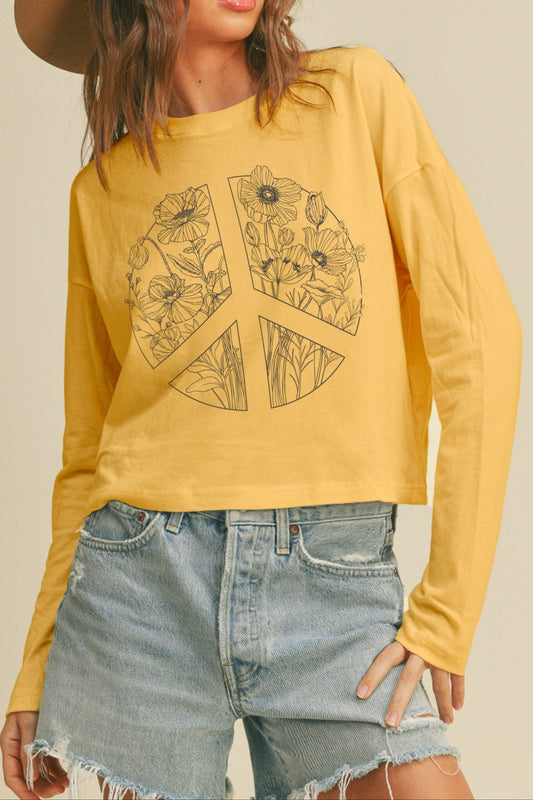 Golden Rod Peaceful Flower L/S Tee