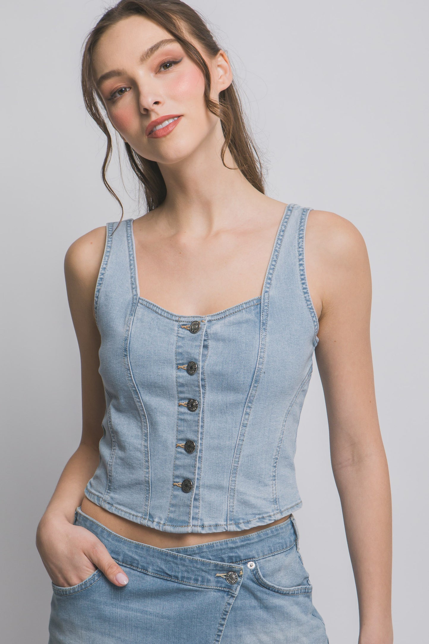 Vivian Light Denim Top