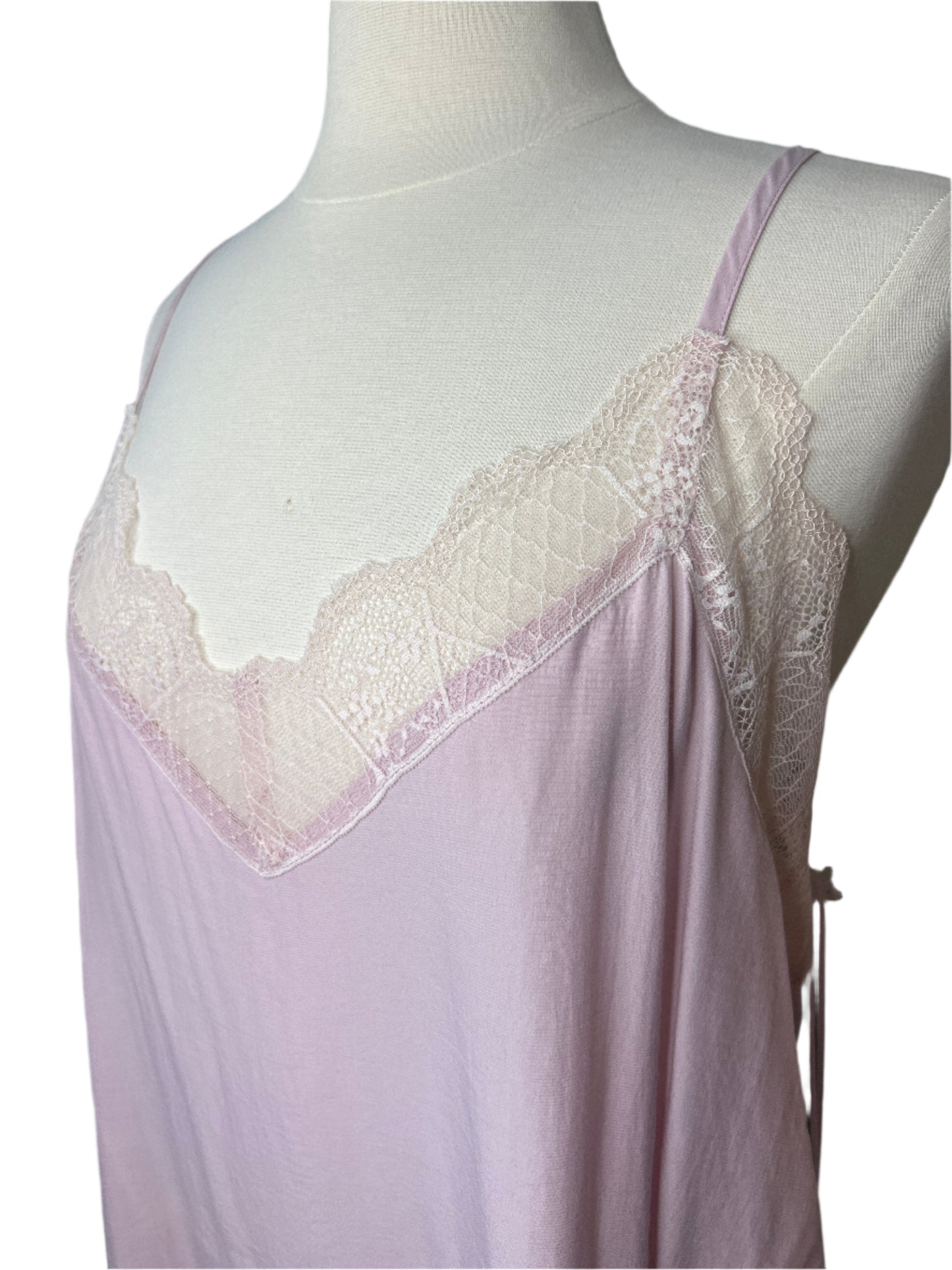 Mauve Satin Lace Tank