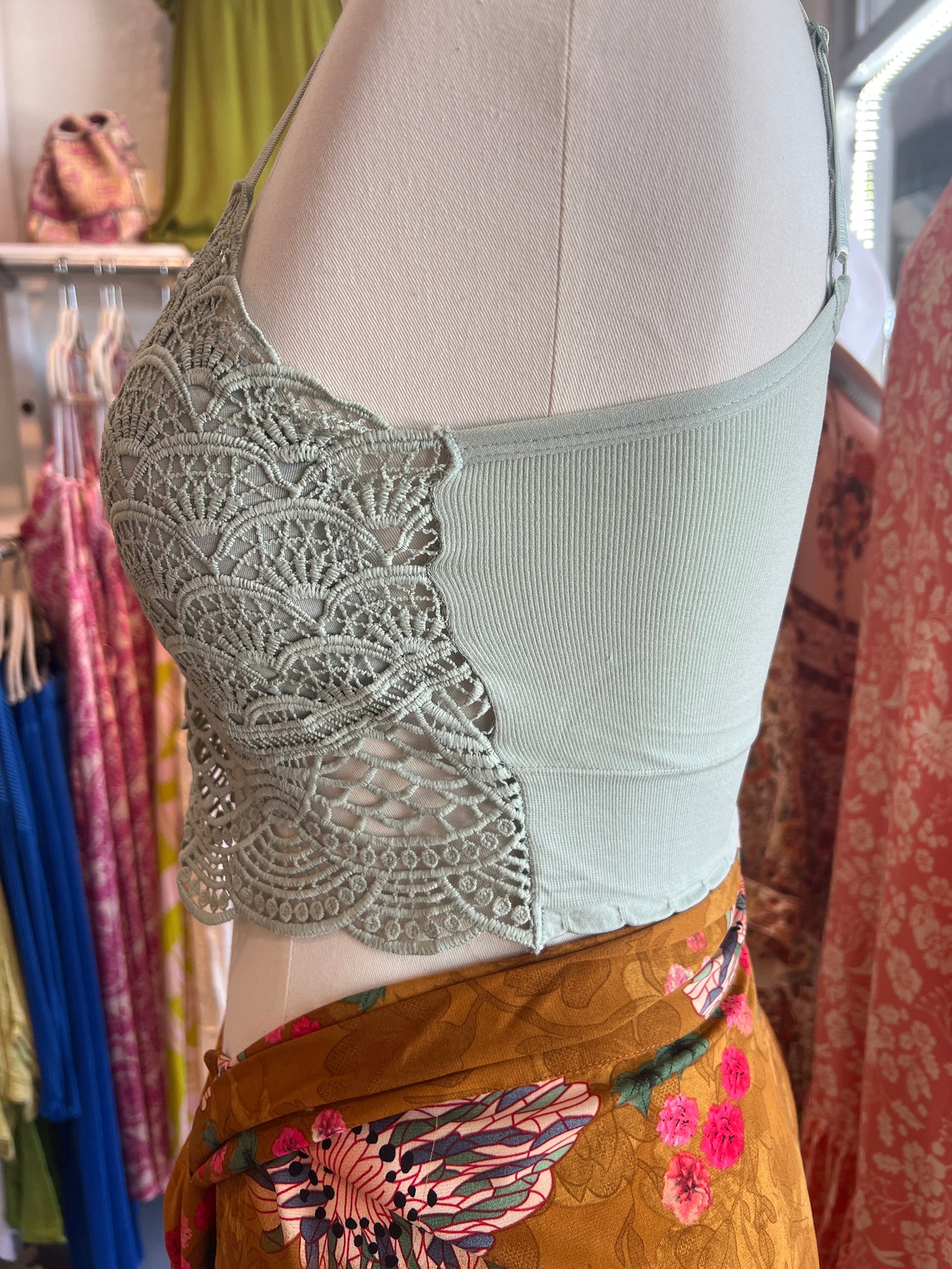 Sage Crochet Bra Top