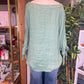 Faye Light Teal 100% Linen Top