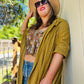 Golden Palm Duster Dress