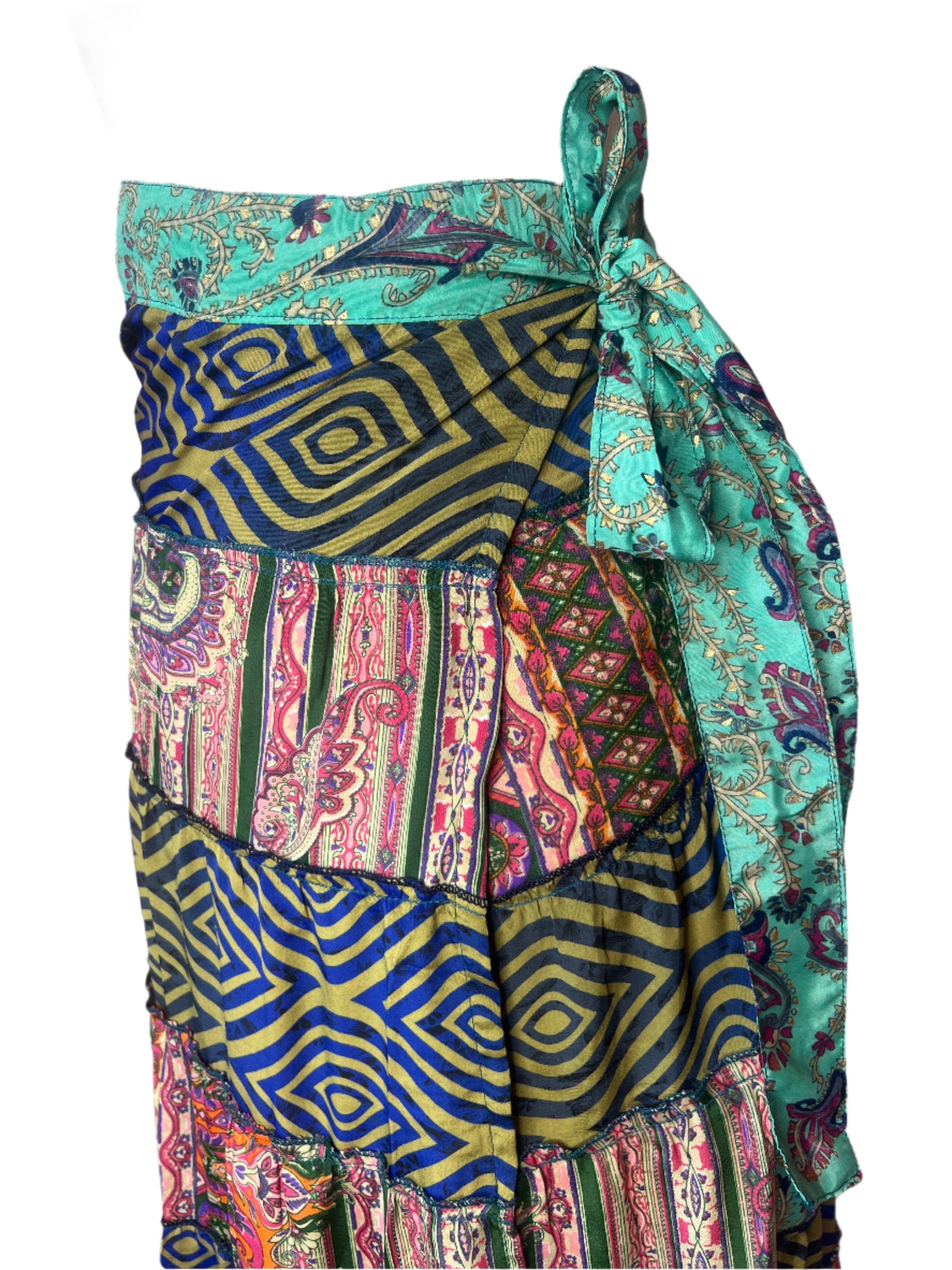 Patchwork Wrap Skirt