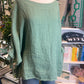 Faye Light Teal 100% Linen Top