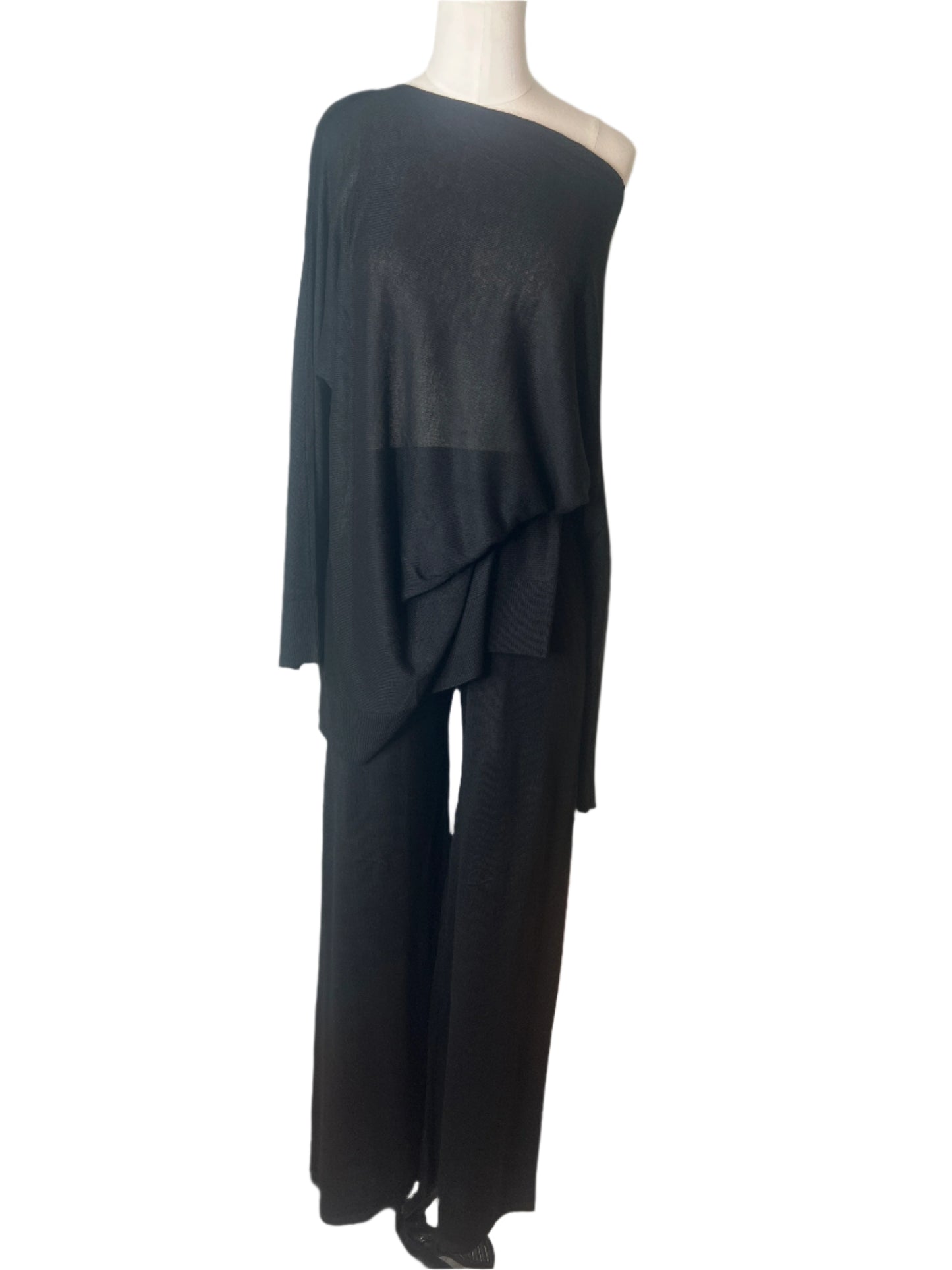 Meo Black Viscose Knit Set