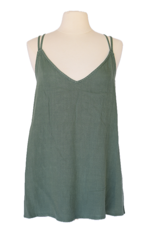 Starlight Green Twist Back Tank (Curvy)