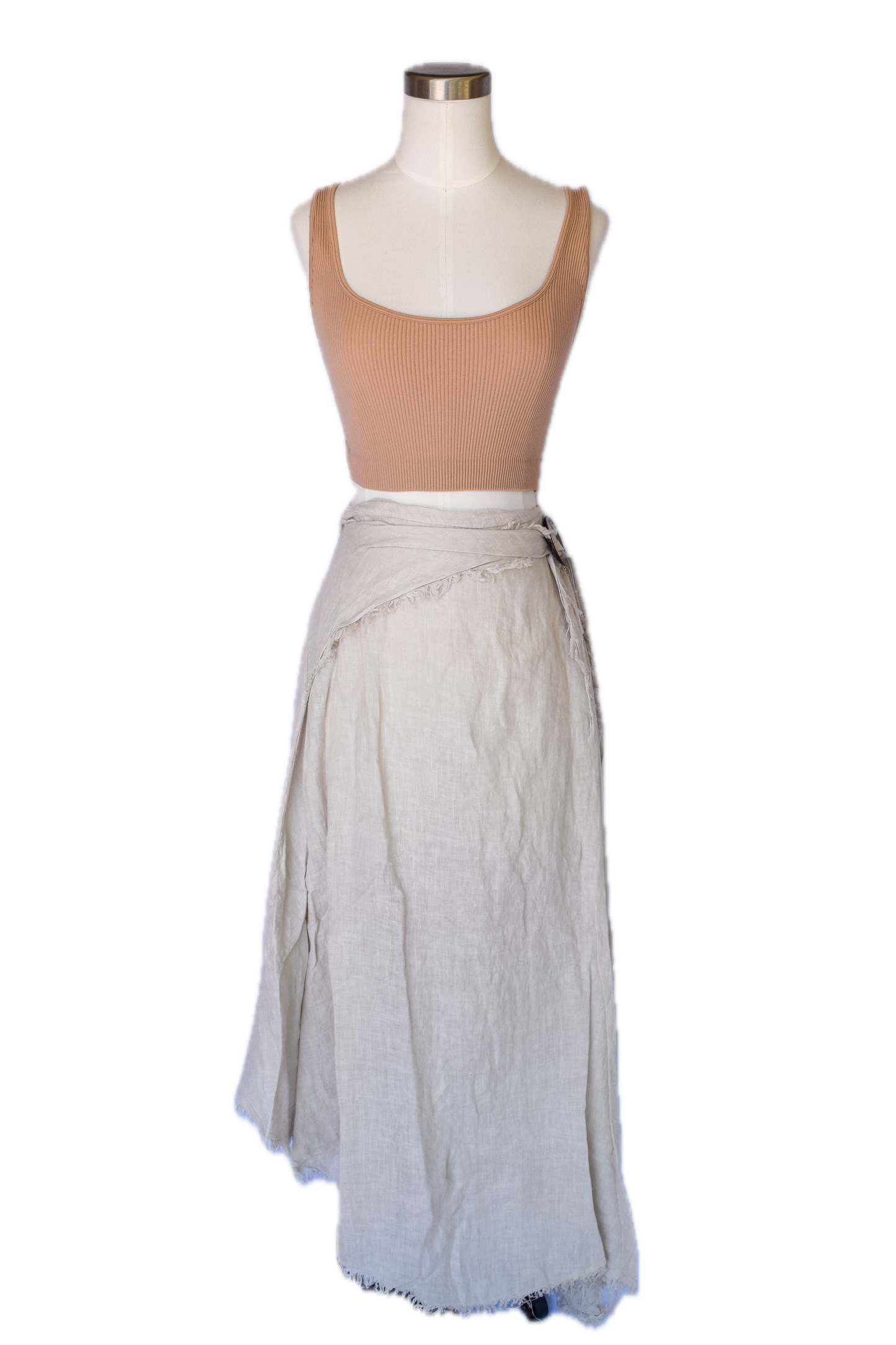 Boho Side Belt Beige Skirt (OneSize)☀️