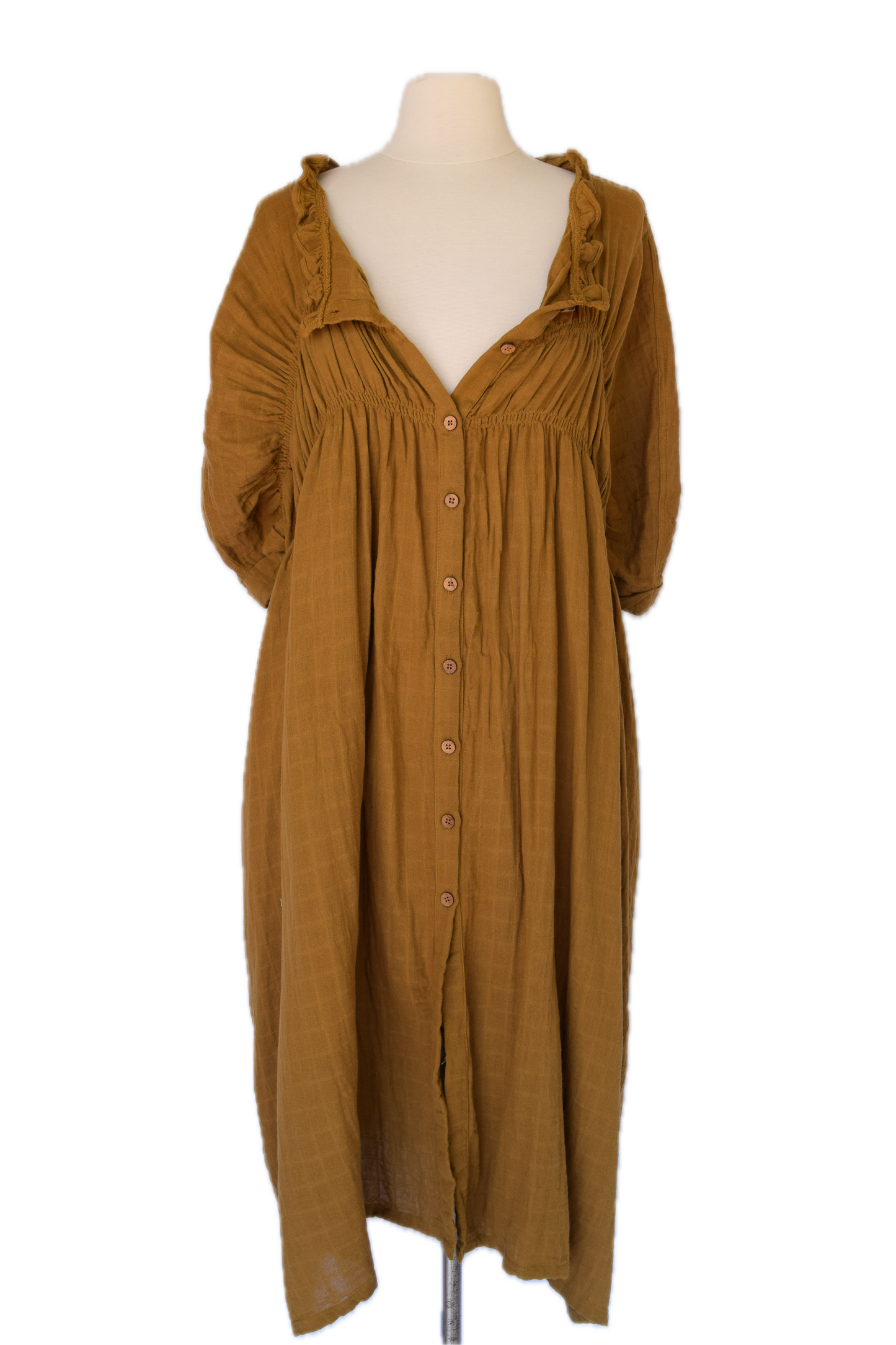 Golden Palm Duster Dress