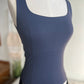 Olivia Steel Blue Seamless Square Neck Tank