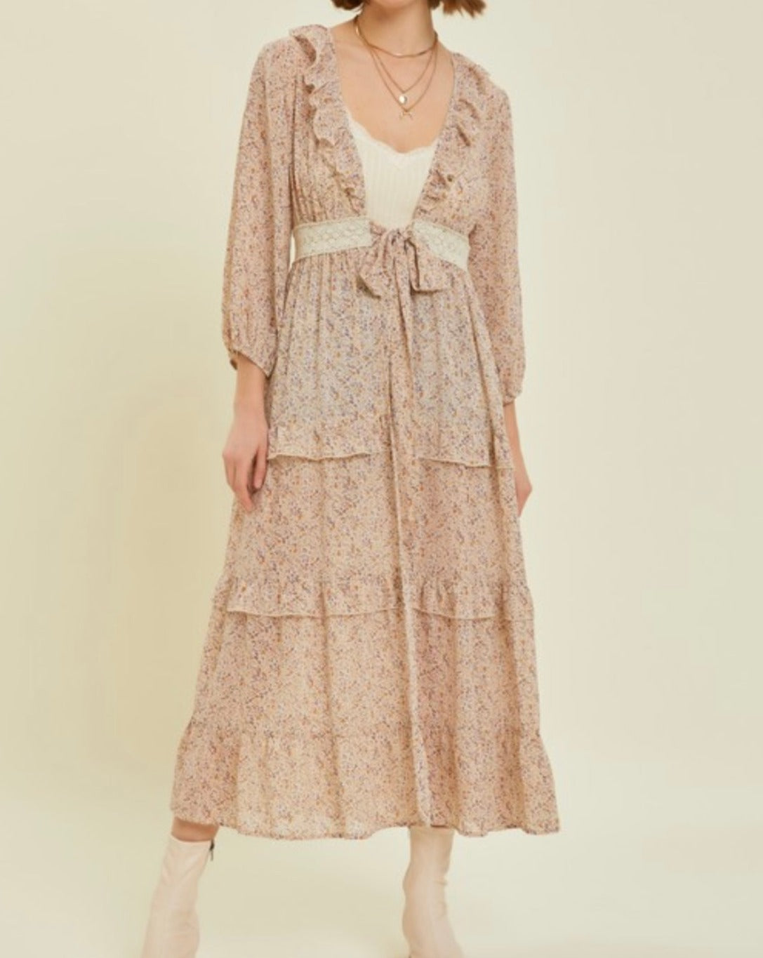 Its A Vibe Cream Floral Kimono