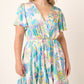 Flower Print Godet Dress