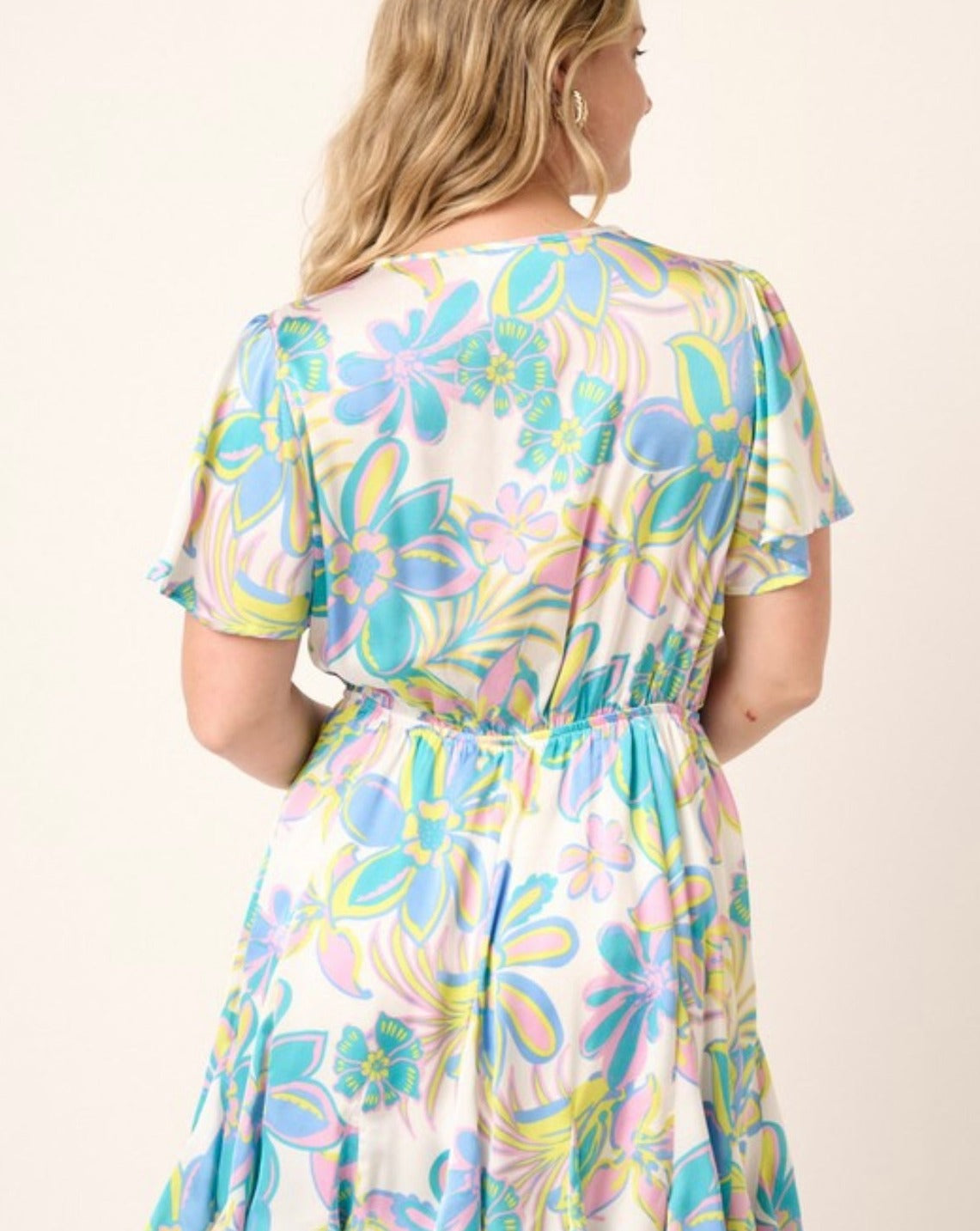 Flower Print Godet Dress