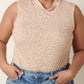 Wild Mock Neck Taupe Top (Curvy