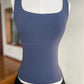 Olivia Steel Blue Seamless Square Neck Tank