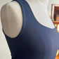 Olivia Steel Blue Seamless Square Neck Tank