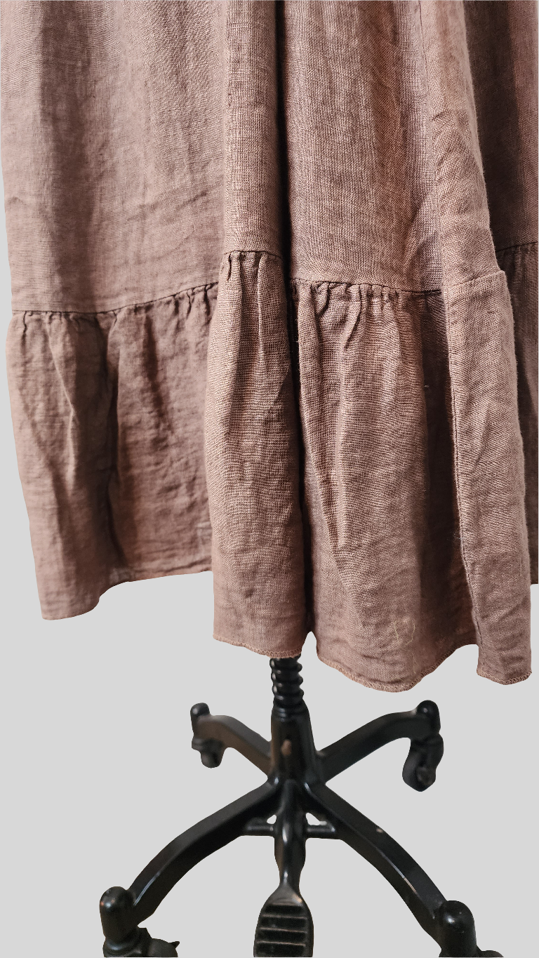 Coffee Linen Dress