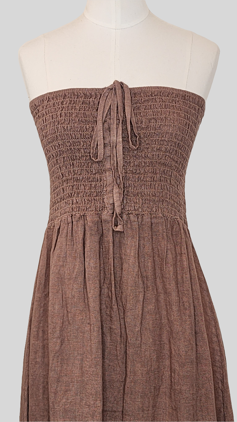 Coffee Linen Dress