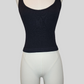 Emma Black Thick Rib Tank