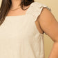 Tell Me More Natural Linen Top (Curvy)
